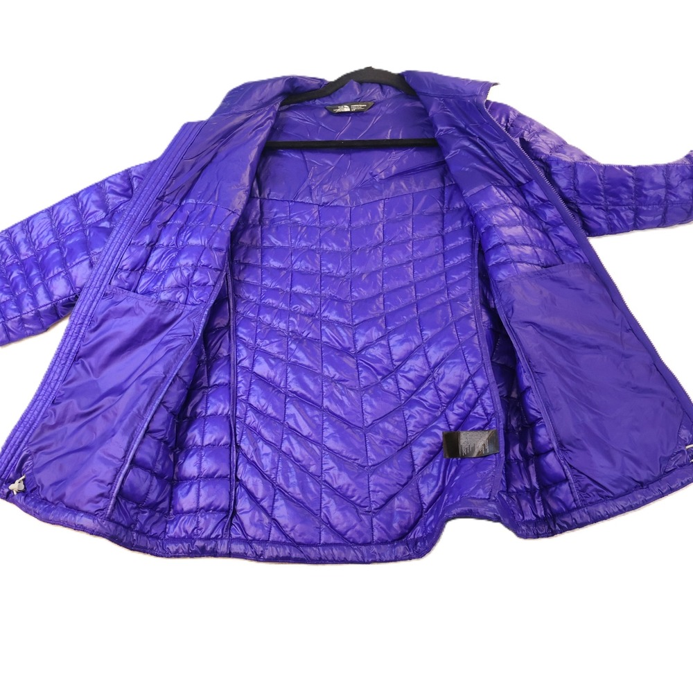 The North Face Womens S Thermoball Puffer Jacket Purple Quilted Full Zip - Picture 6 of 8
